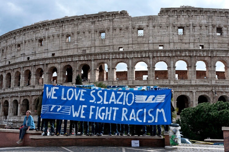 "We Love S.S. Lazio 1900 - We Fight Racism"