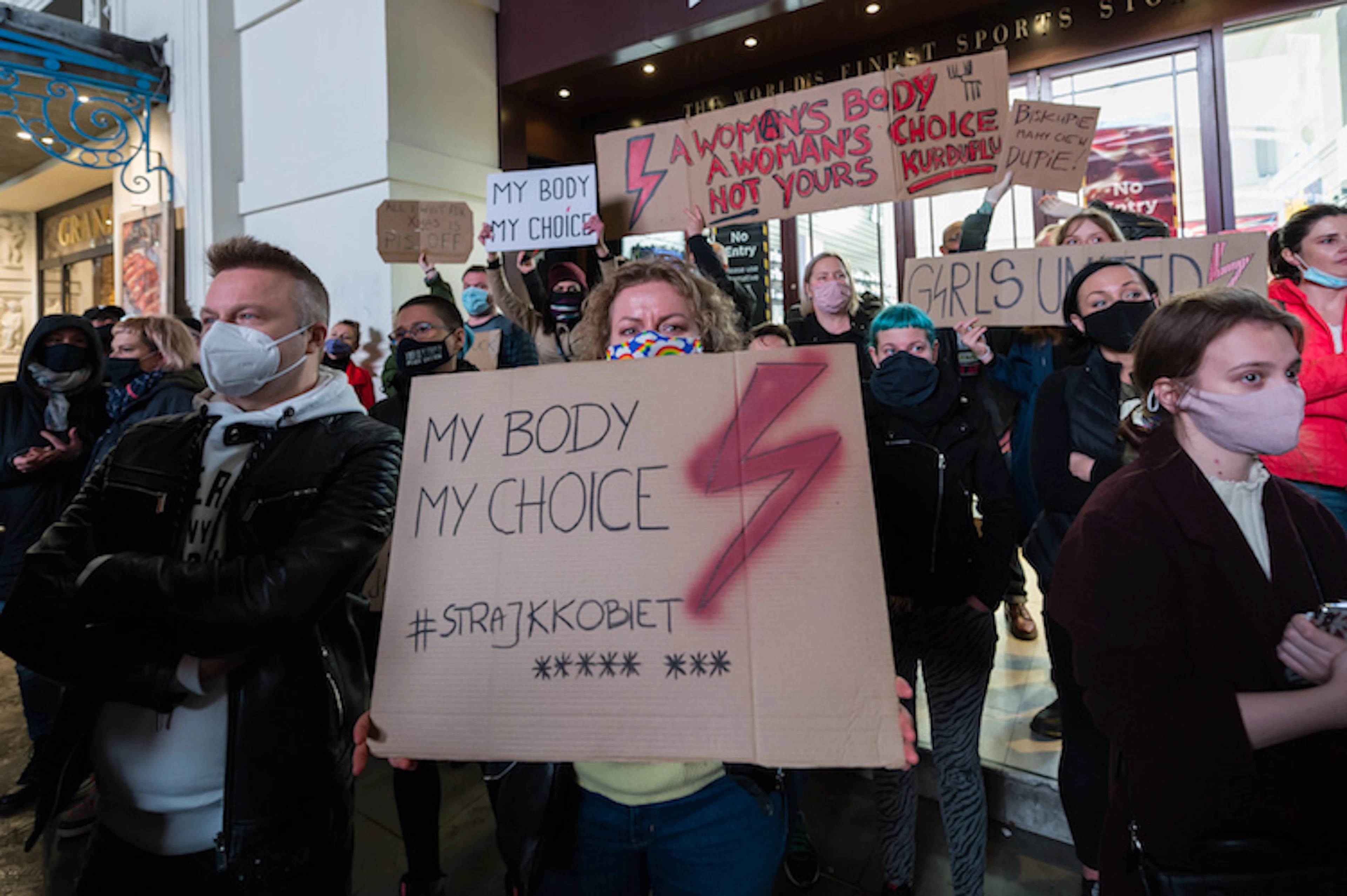 Polish Women On Strike Against Abortion Ban In London