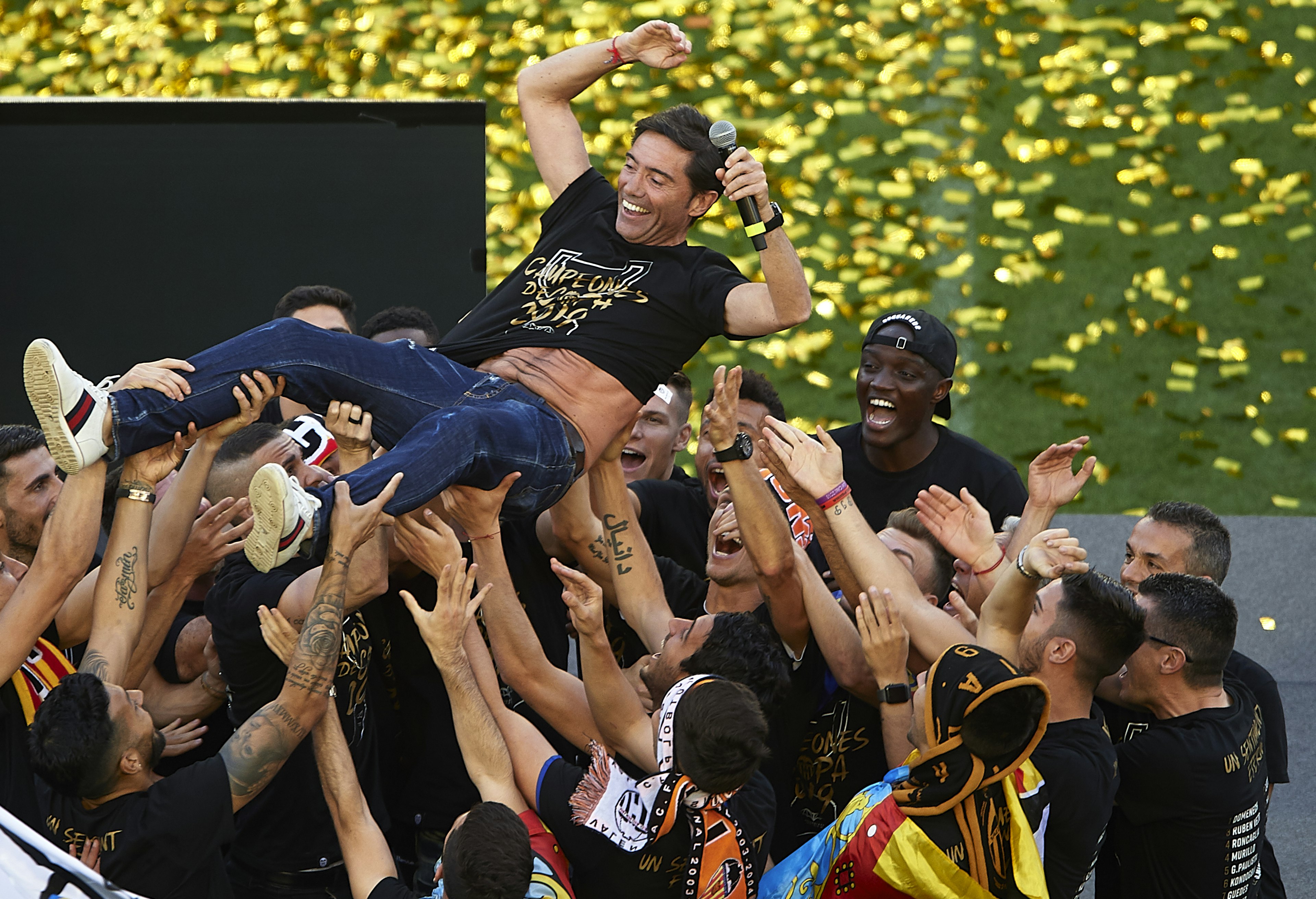 Valencia CF Trophy Parade In Valencia
