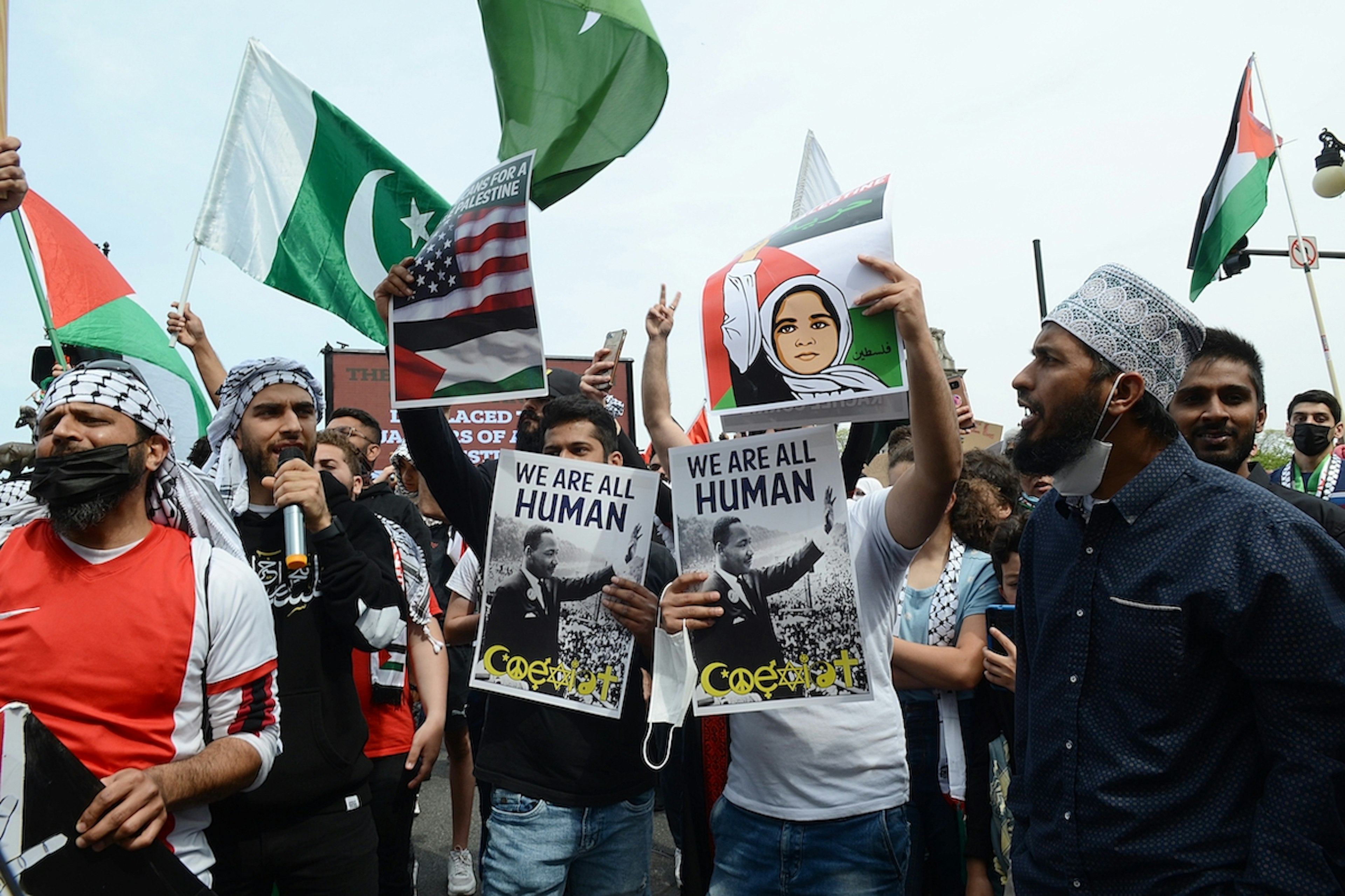 Demonstration in support of Palestinians in Chicago