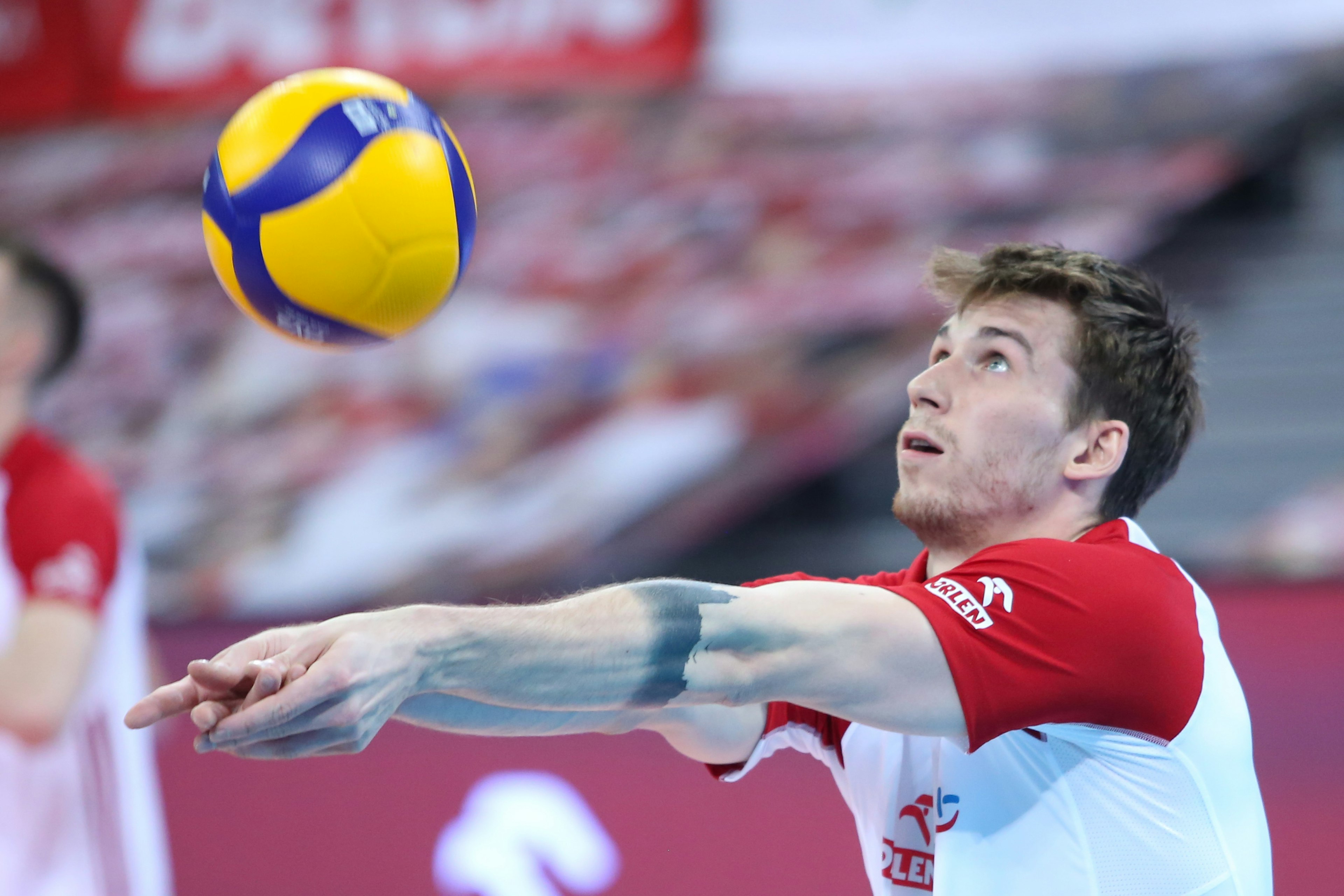 Siatkowka. Mecz towarzyski. Polska - Belgia. Tomasz Fornal