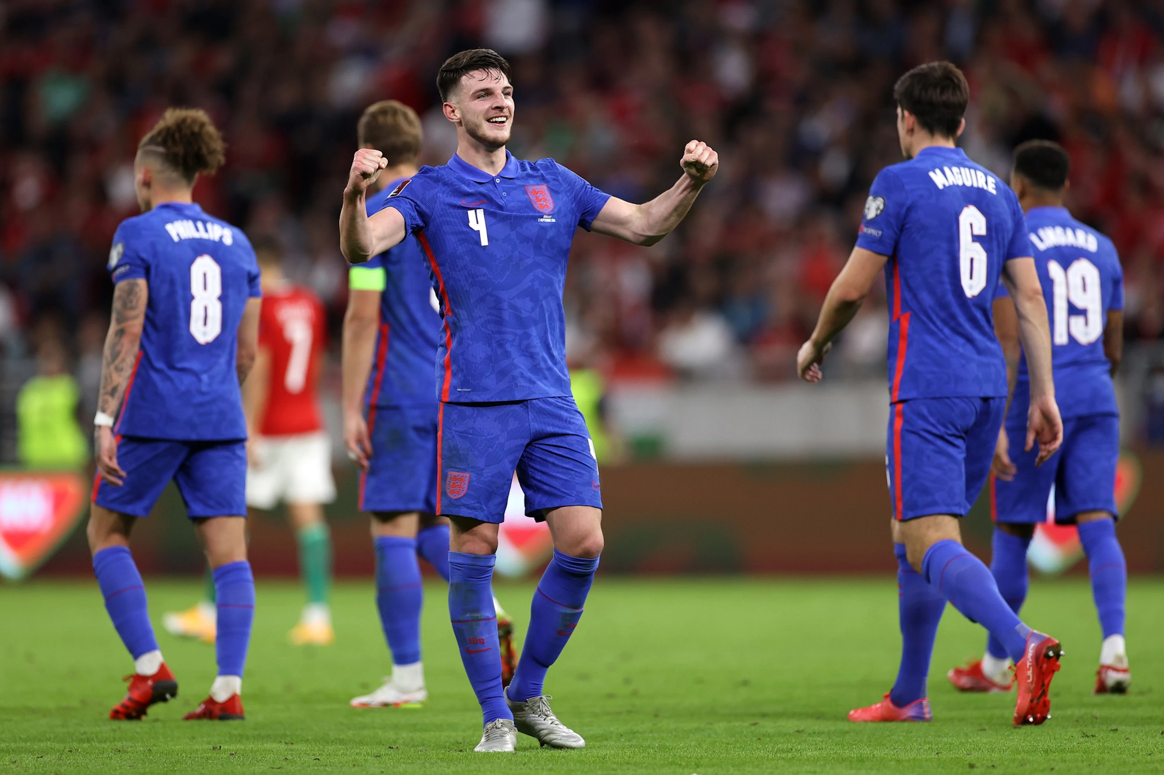 Eliminacje MŚ 2022. Anglia - Węgry. Declan Rice