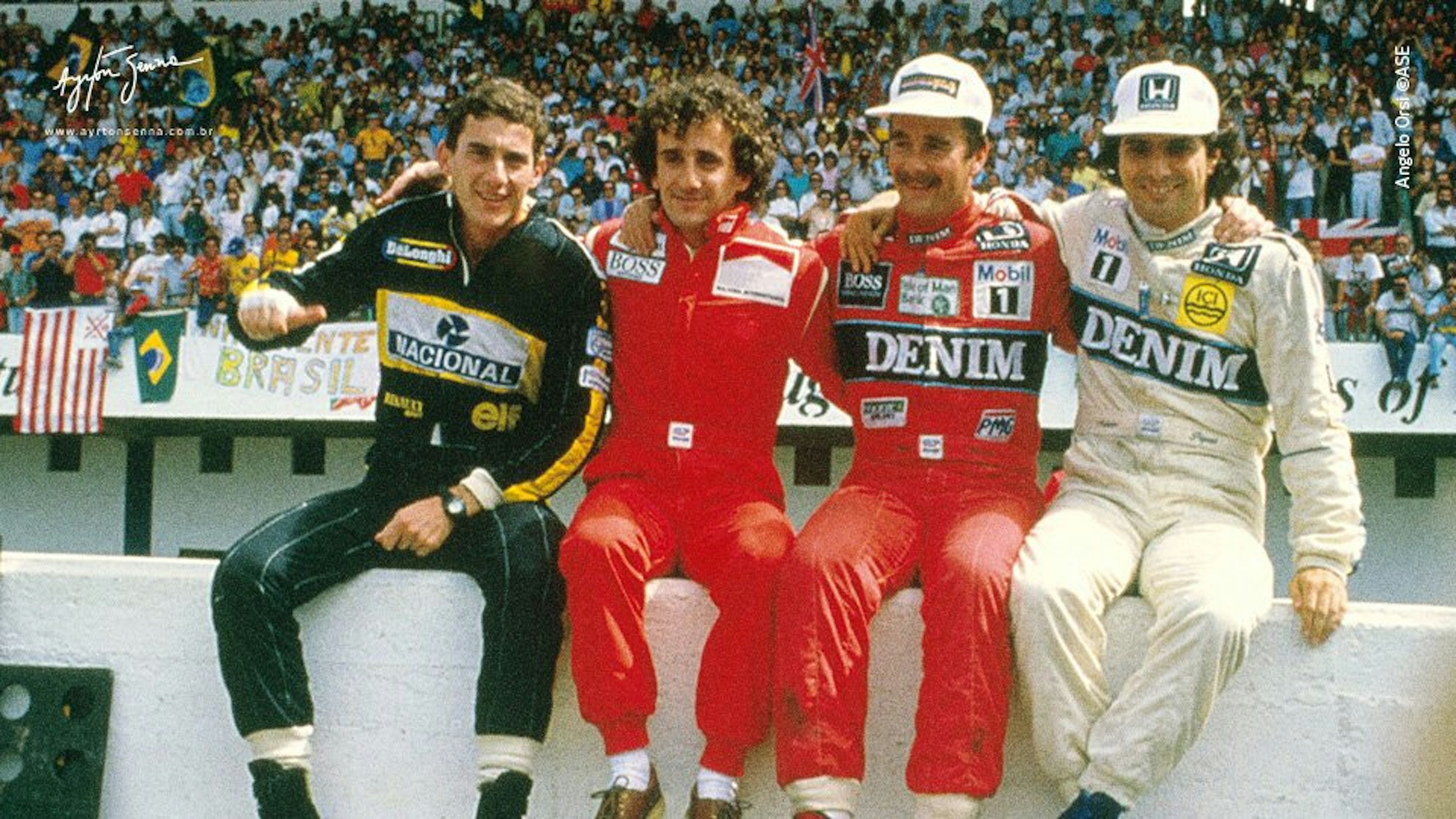 senna prost mansell piquet photo estoril