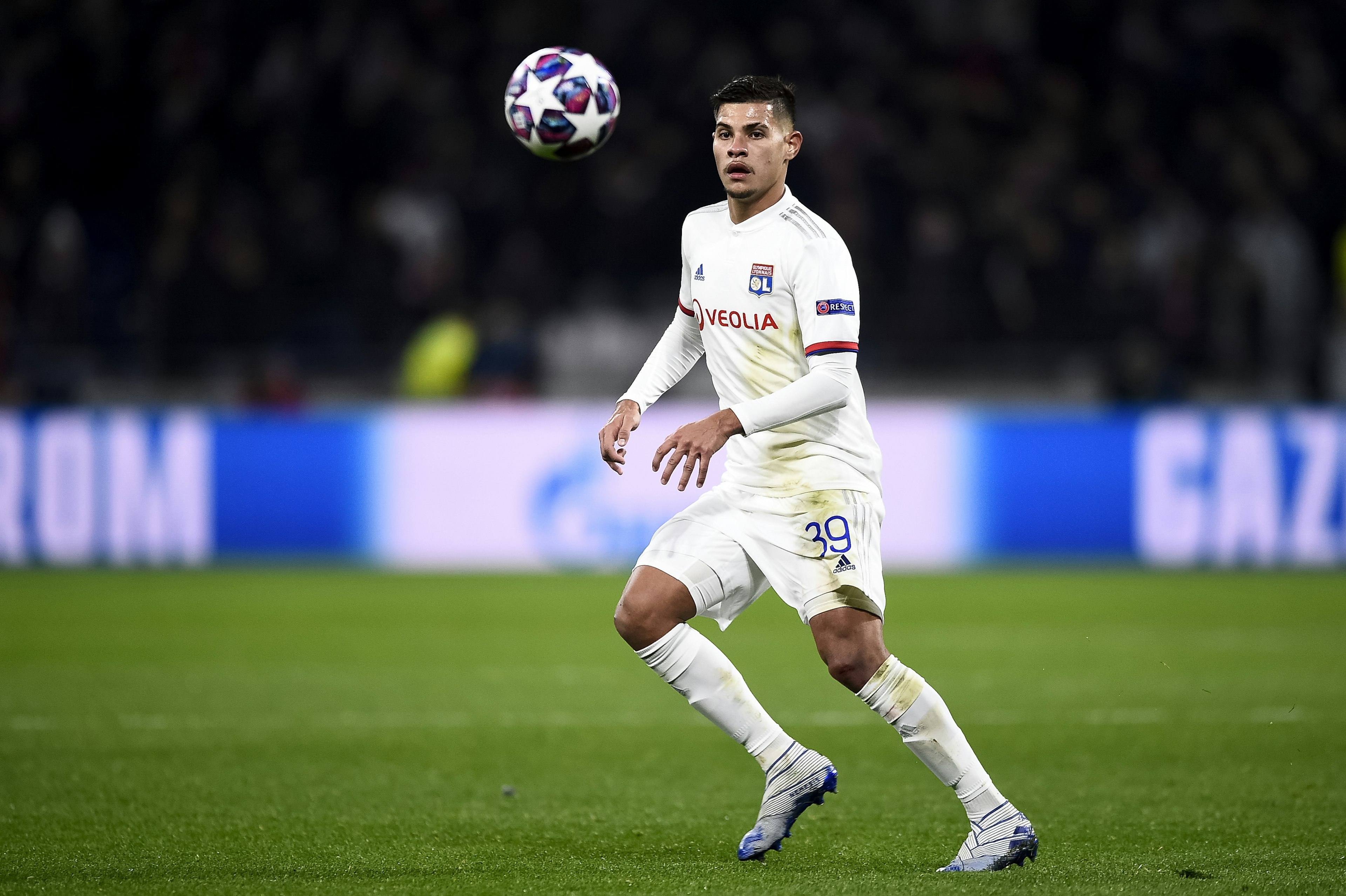 Bruno Guimaraes of Olympique Lyonnais in action during the