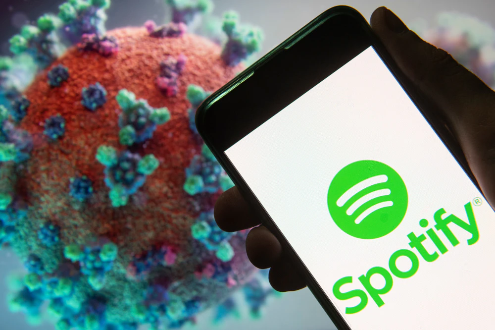 In this photo illustration the Swedish music streaming