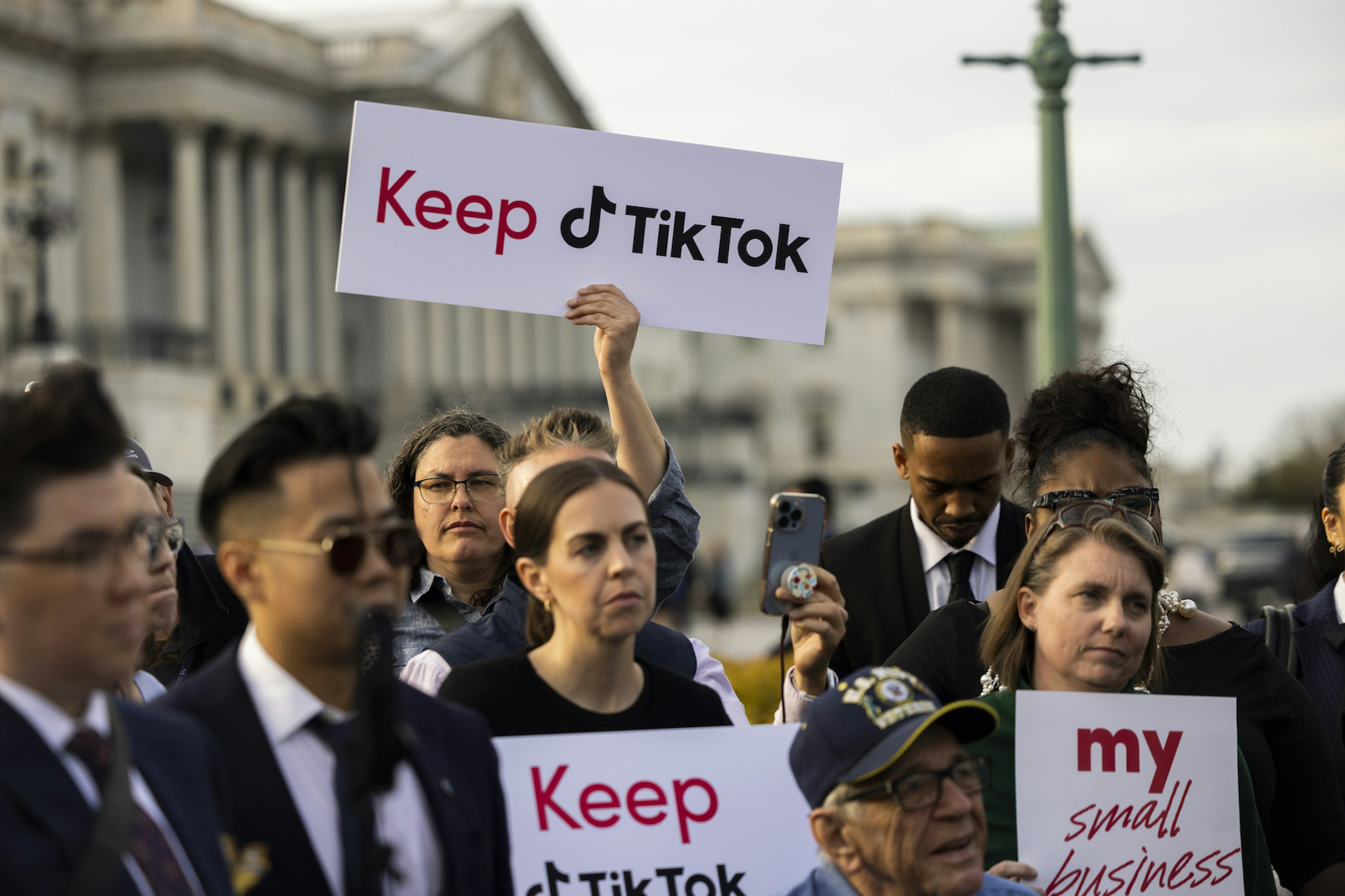 TikTok content creators protest against potential ban